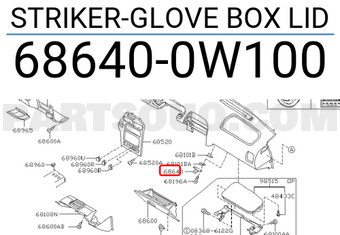 Nissan 686400W100 STRIKER-GLOVE BOX LID