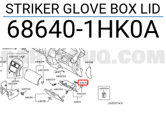 Nissan 686401HK0A STRIKER GLOVE BOX LID
