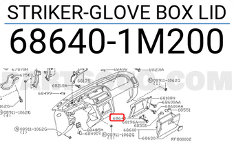 Nissan 686401M200 STRIKER-GLOVE BOX LID