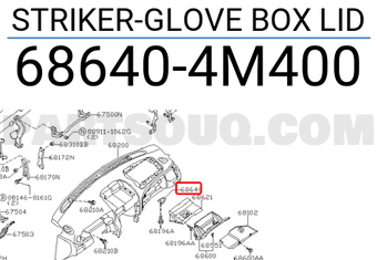 Nissan 686404M400 STRIKER-GLOVE BOX LID