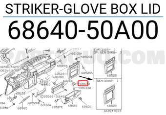 Nissan 6864050A00 STRIKER-GLOVE BOX LID