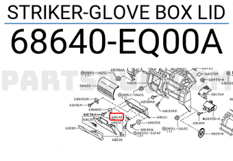 Nissan 68640EQ00A STRIKER-GLOVE BOX LID