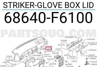 Nissan 68640F6100 STRIKER-GLOVE BOX LID
