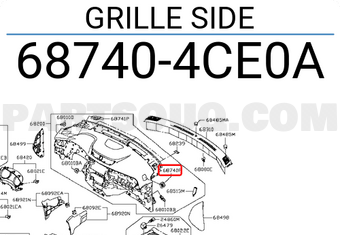 Nissan 687404CE0A GRILLE SIDE