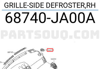 Nissan 68740JA00A GRILLE-SIDE DEFROSTER,RH
