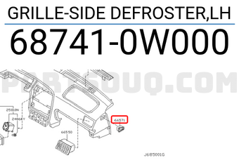 Nissan 687410W000 GRILLE-SIDE DEFROSTER,LH