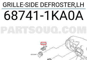 Nissan 687411KA0A GRILLE-SIDE DEFROSTER,LH