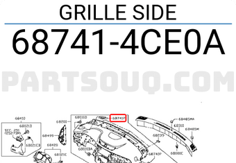 Nissan 687414CE0A GRILLE SIDE