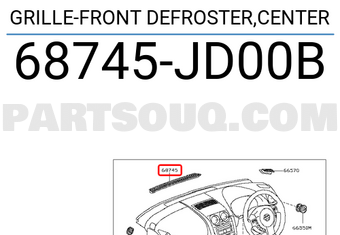 Nissan 68745JD00B GRILLE-FRONT DEFROSTER,CENTER