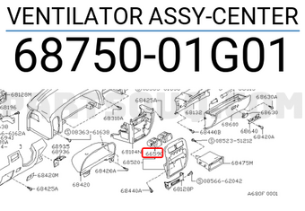 Nissan 6875001G01 VENTILATOR ASSY-CENTER
