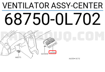 Nissan 687500L702 VENTILATOR ASSY-CENTER