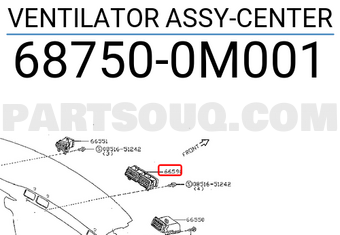Nissan 687500M001 VENTILATOR ASSY-CENTER