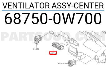 Nissan 687500W700 VENTILATOR ASSY-CENTER