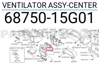 Nissan 6875015G01 VENTILATOR ASSY-CENTER