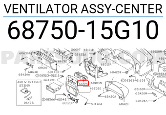 Nissan 6875015G10 VENTILATOR ASSY-CENTER