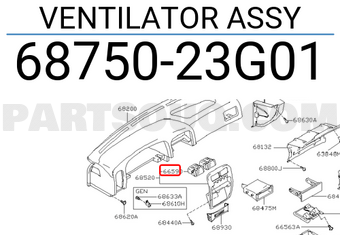 Nissan 6875023G01 VENTILATOR ASSY