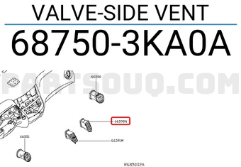Nissan 687503KA0A VALVE-SIDE VENT