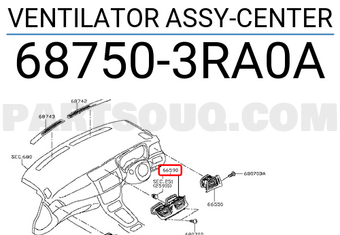 Nissan 687503RA0A VENTILATOR ASSY-CENTER