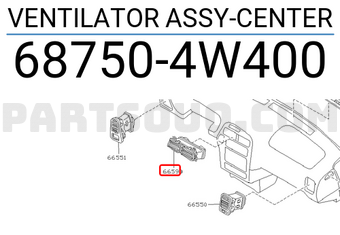 Nissan 687504W400 VENTILATOR ASSY-CENTER