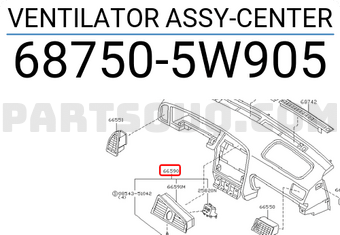 Nissan 687505W905 VENTILATOR ASSY-CENTER