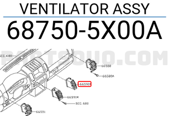 Nissan 687505X00A VENTILATOR ASSY
