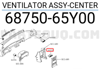 Nissan 6875065Y00 VENTILATOR ASSY-CENTER