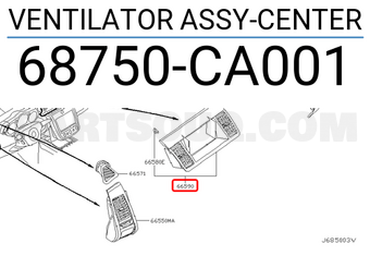 Nissan 68750CA001 VENTILATOR ASSY-CENTER