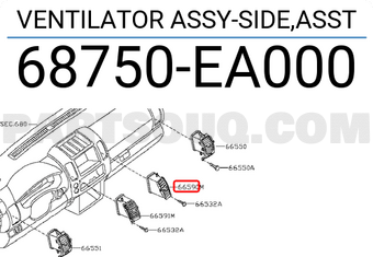 Nissan 68750EA000 VENTILATOR ASSY-SIDE,ASST