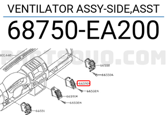 Nissan 68750EA200 VENTILATOR ASSY-SIDE,ASST