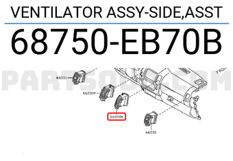 Nissan 68750EB70B VENTILATOR ASSY-SIDE,ASST