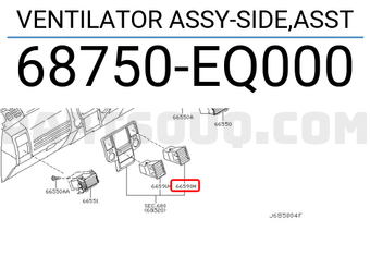 Nissan 68750EQ000 VENTILATOR ASSY-SIDE,ASST