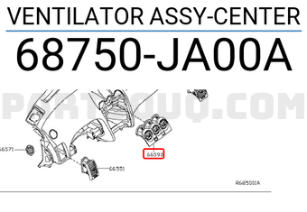 Nissan 68750JA00A VENTILATOR ASSY-CENTER
