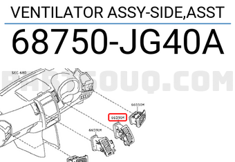 Nissan 68750JG40A VENTILATOR ASSY-SIDE,ASST