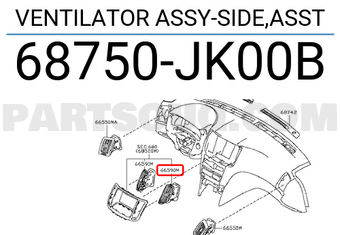 Nissan 68750JK00B VENTILATOR ASSY-SIDE,ASST