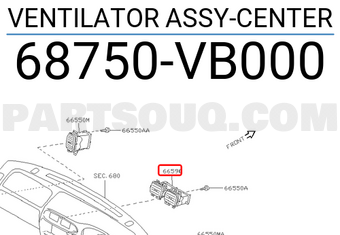 Nissan 68750VB000 VENTILATOR ASSY-CENTER