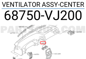 Nissan 68750VJ200 VENTILATOR ASSY-CENTER