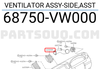 Nissan 68750VW000 VENTILATOR ASSY-SIDE,ASST