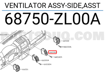 Nissan 68750ZL00A VENTILATOR ASSY-SIDE,ASST