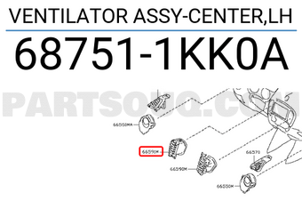 Nissan 687511KK0A VENTILATOR ASSY-CENTER,LH