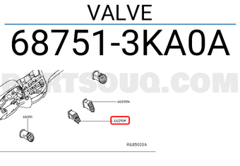 Nissan 687513KA0A VALVE