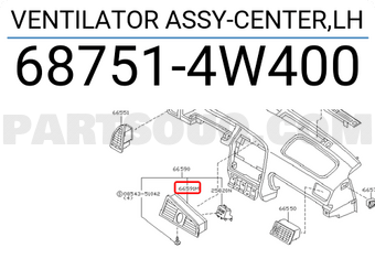 Nissan 687514W400 VENTILATOR ASSY-CENTER,LH