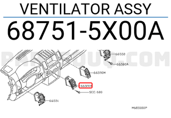 Nissan 687515X00A VENTILATOR ASSY