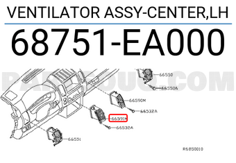 Nissan 68751EA000 VENTILATOR ASSY-CENTER,LH
