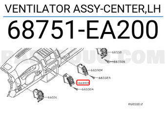 Nissan 68751EA200 VENTILATOR ASSY-CENTER,LH