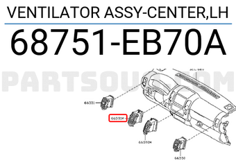 Nissan 68751EB70A VENTILATOR ASSY-CENTER,LH