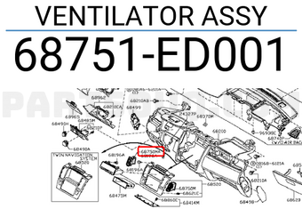 Nissan 68751ED001 VENTILATOR ASSY