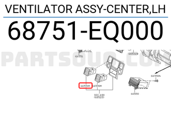 Nissan 68751EQ000 VENTILATOR ASSY-CENTER,LH