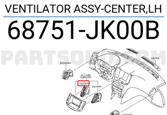 Nissan 68751JK00B VENTILATOR ASSY-CENTER,LH