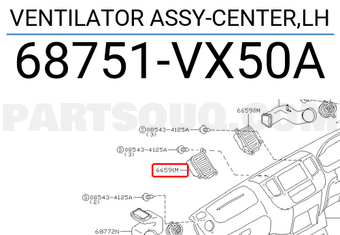 Nissan 68751VX50A VENTILATOR ASSY-CENTER,LH
