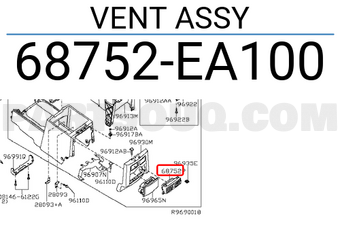 Nissan 68752EA100 VENT ASSY